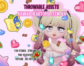 Throwable Assets Kawaii Heartopia Item 8x ,2D Digital Assets,Stream Decoration,Cute,VTuber,Sparkly,Magical,Streamer,Twitch,T.I.T.S,Game Item