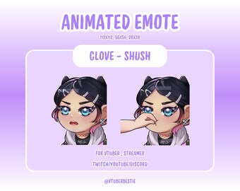 Animated Emote, Valorant Clove Shush Emote for Twitch, Discord, YouTube, VTuber Gaming Streamer Emotes, Cute Anime Emote, Meme Emote, Chibi