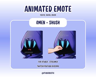 Animated Emote, Valorant Omen Shush Emote for Twitch, Discord, YouTube, VTuber Gaming Streamer Emotes, Cute Anime Emote, Meme Emote, Chibi