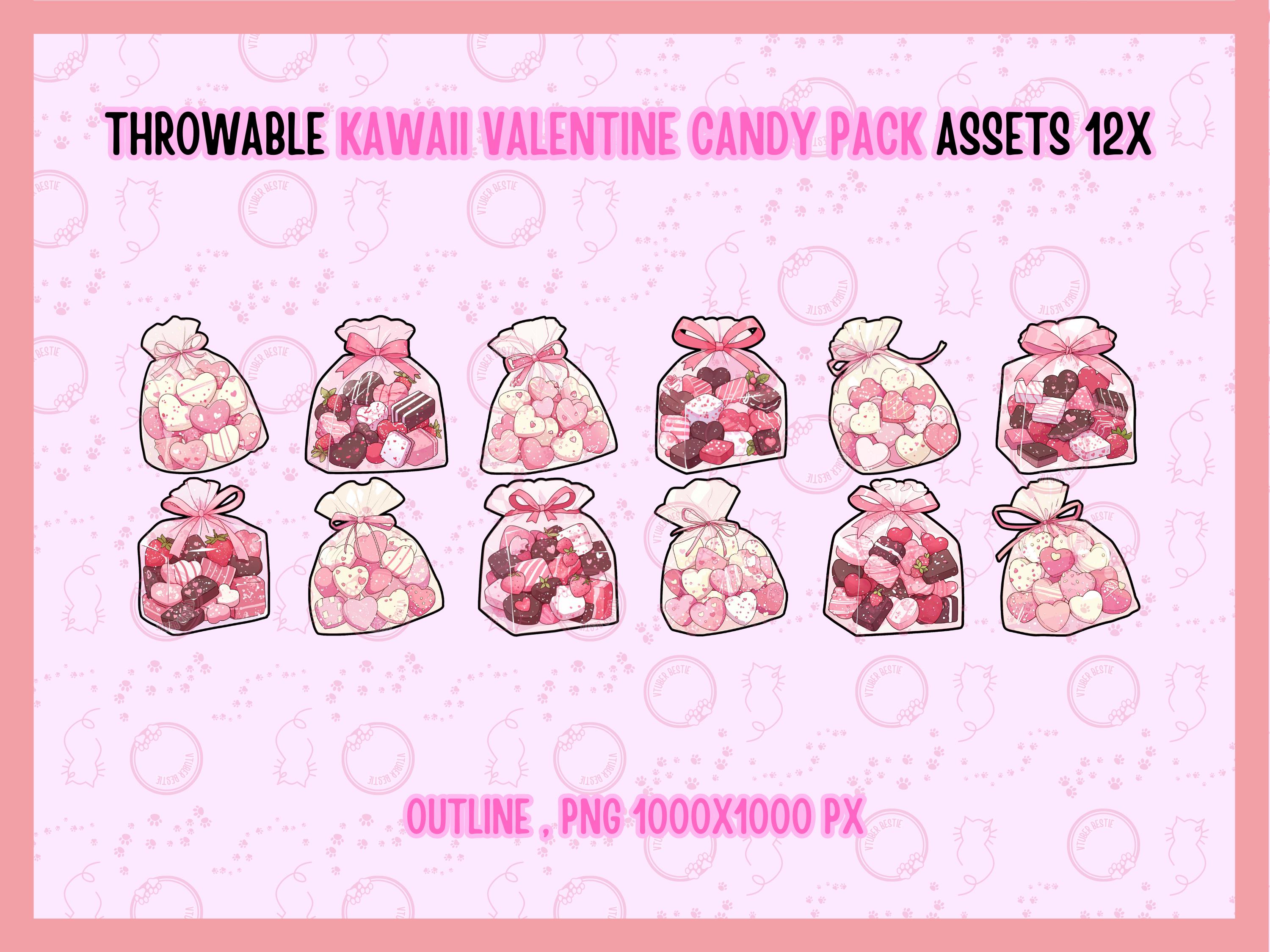 Throwable Assets Kawaii Valentine Candy Pack 12x ,2D Digital Assets ...
