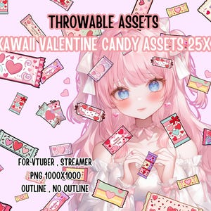 Throwable Assets Kawaii Valentine Candy 25x,2D Digital Assets,Stream Decoration,Cute Throwable,VTuber Assets,streamer assets,T.I.T.S Assets