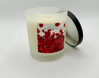Limited Time Only Spring Scent: Rose Petals Scented Wood Wick, Natural Soy Wax Candle | Hand Poured - Long Lasting - Crackling Wick, Gifts