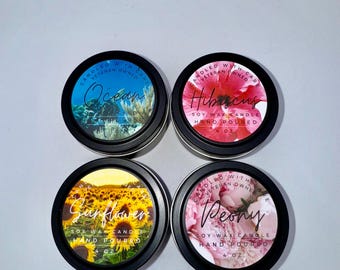 Spring Soy Candles 4oz | Wood Wick Candle | Ocean Peony Hibiscus Sunflower | Veteran Woman Owned | Natural Wedding Favor | Mother&#39;s Day Gift