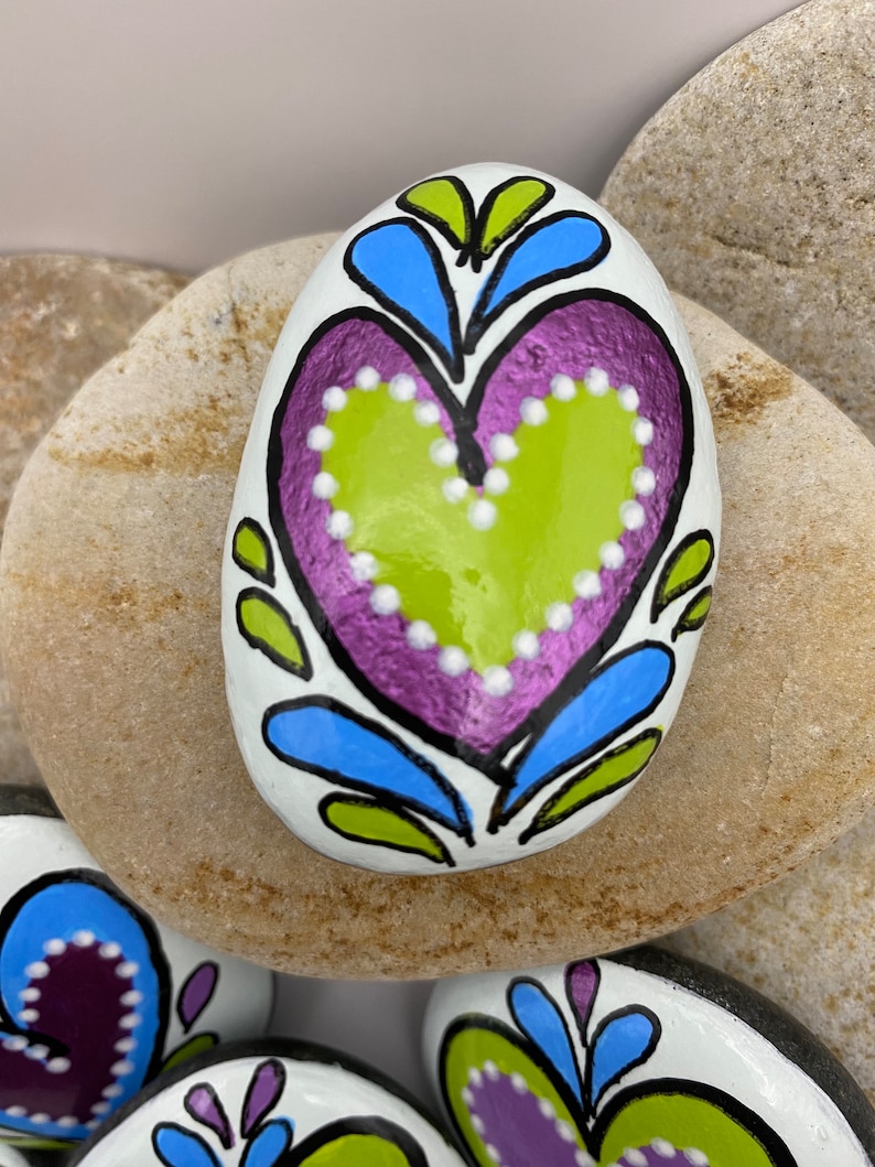 Heart Rocks, Assorted Heart Rocks, Painted Rocks, Valentine's Day Rocks ...