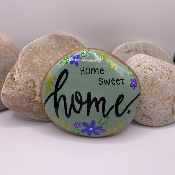 Home Sweet Home Painted Rock, Moving Gift, New Home Gift, Realtor Gift, Homebuyer Gift