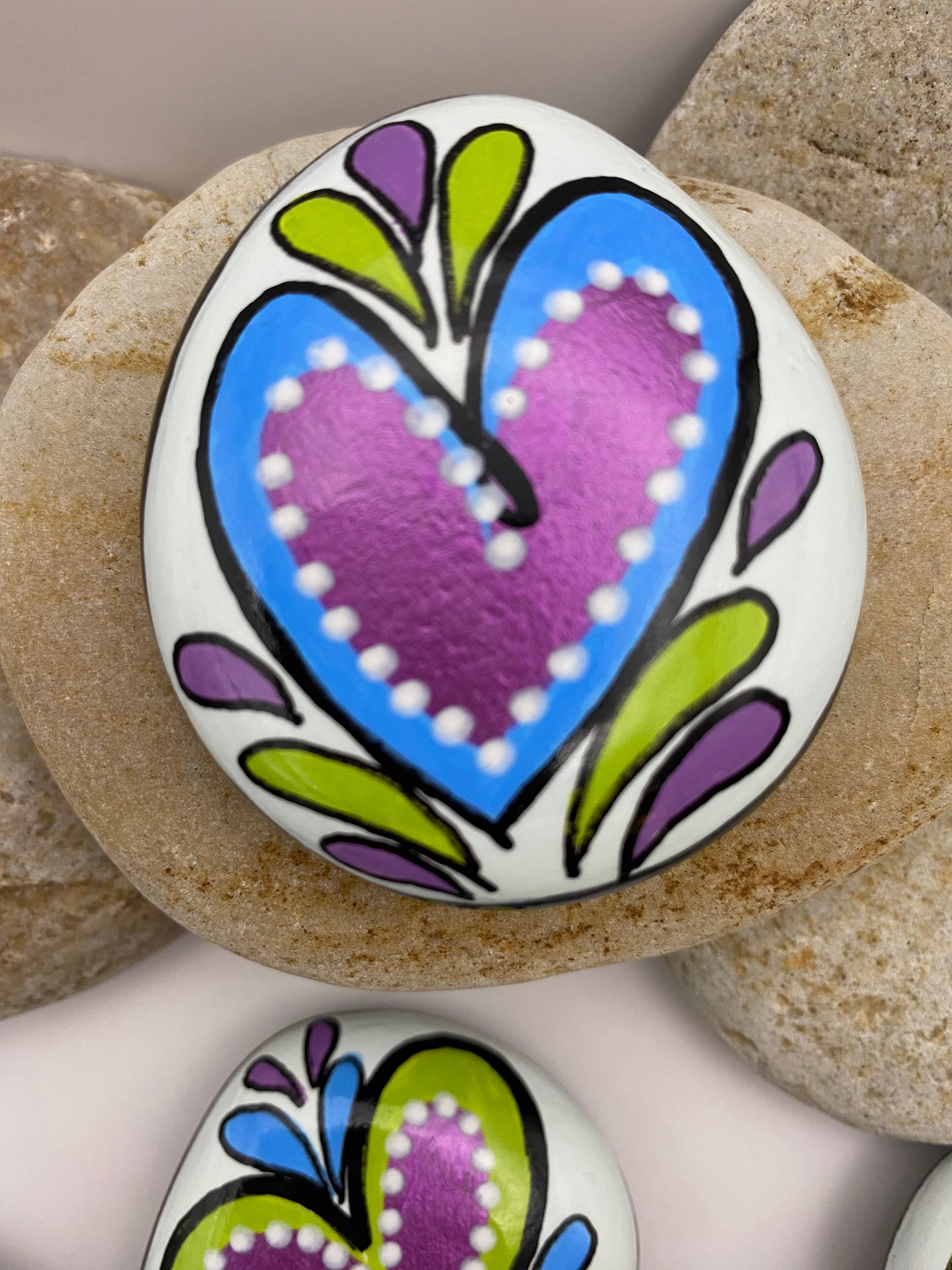 Heart Rocks, Assorted Heart Rocks, Painted Rocks, Valentine's Day Rocks ...