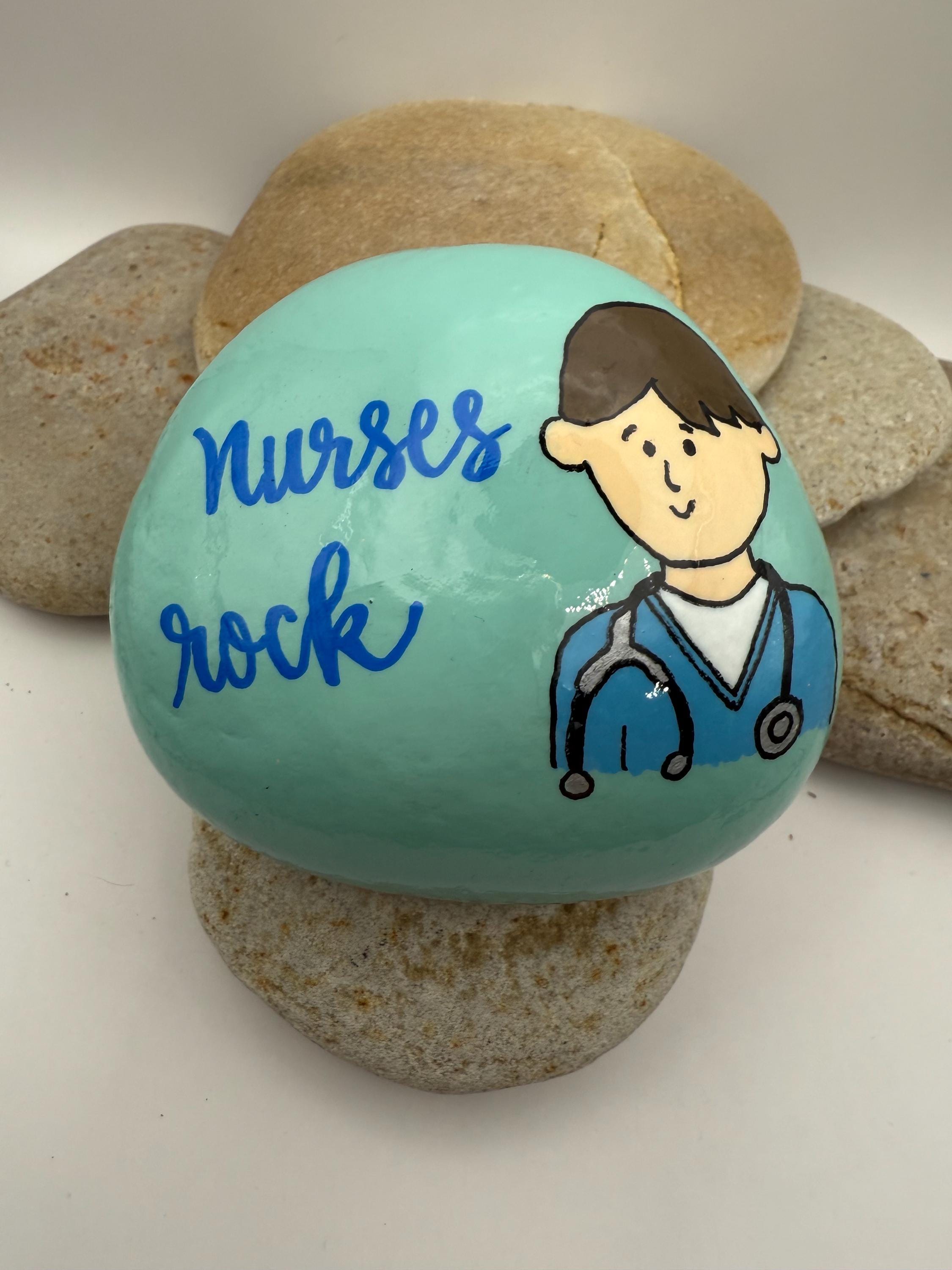 Nurses Rock Painted Rock, Doctors Rock Painted Rock, Nurse Appreciation ...