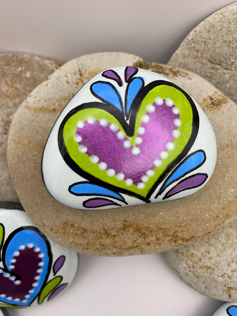 Heart Rocks, Assorted Heart Rocks, Painted Rocks, Valentine's Day Rocks ...