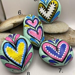 Heart Rocks, Painted Rocks, Valentine's Day Painted Rocks, Assorted ...