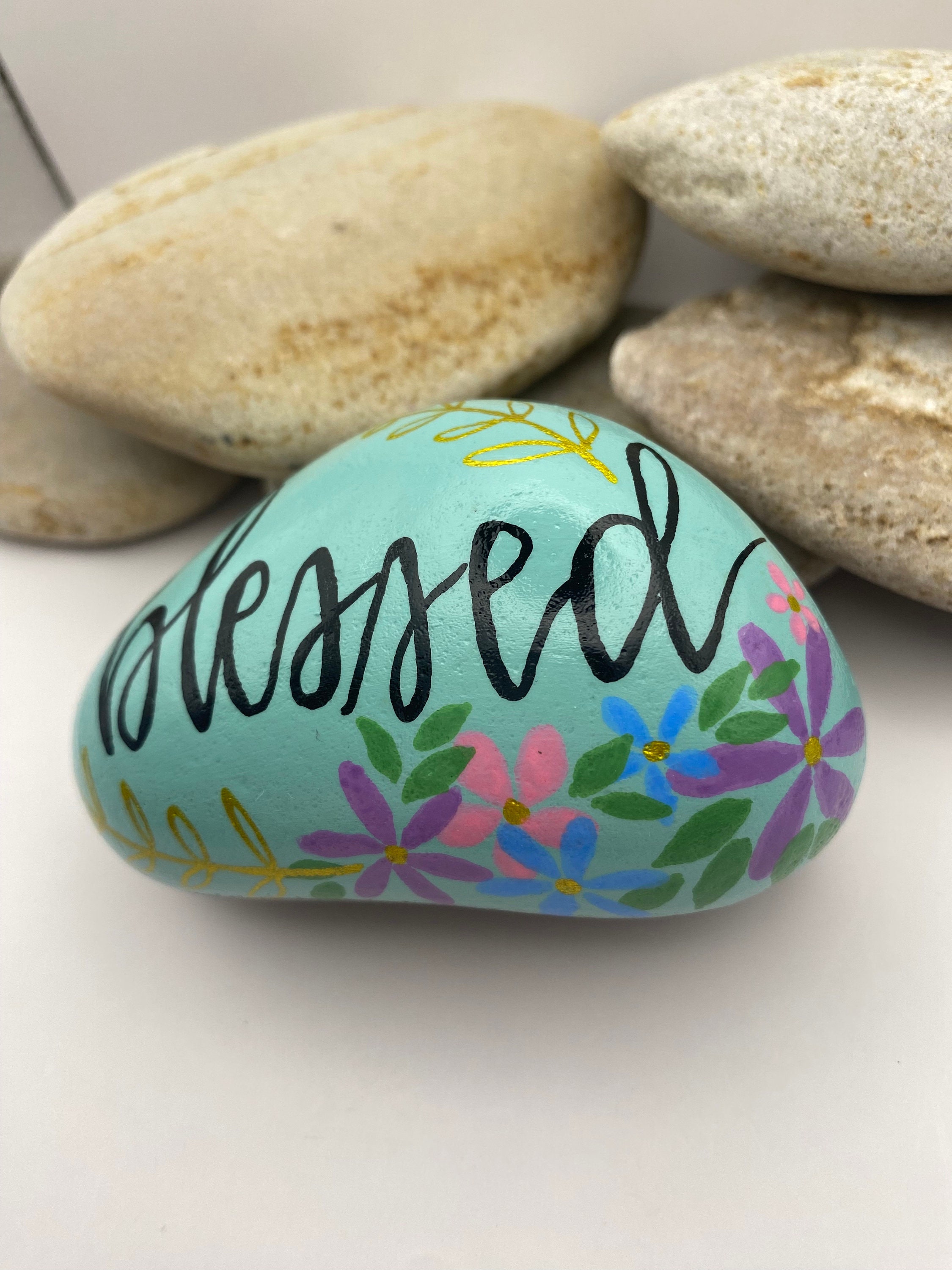 Christianity Rocks Blessed Painted Rock, Blessed, Christian Rocks, Religious Rocks, Bible ...