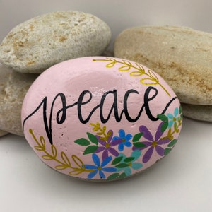 Peace Painted Rock, Affirmation Rock, inspirational Painted Rock