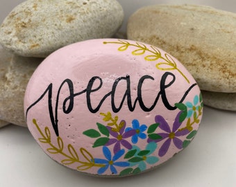 Peace Painted Rock, Affirmation Rock, inspirational Painted Rock