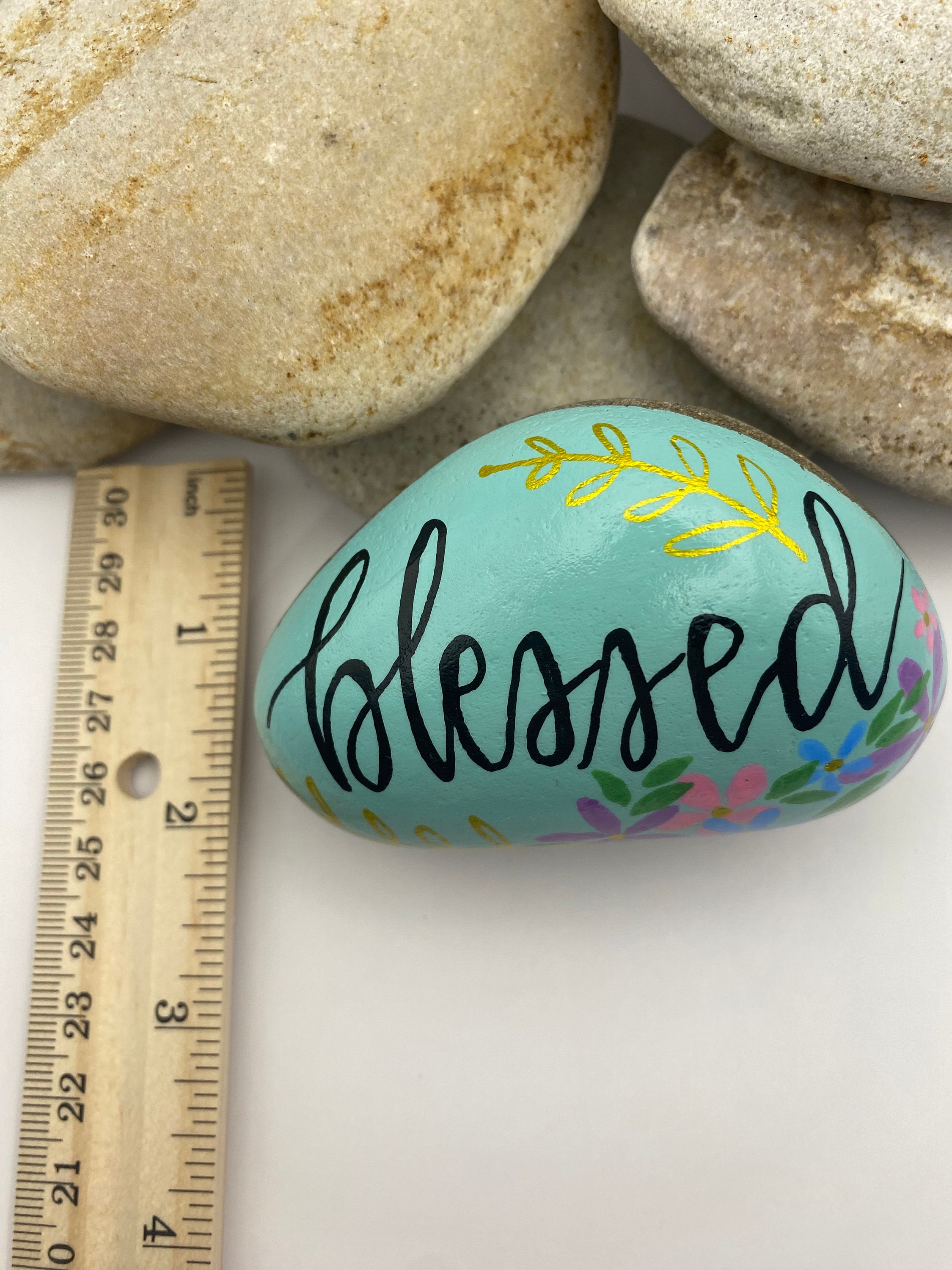 Religous Rocks Blessed Painted Rock, Blessed, Christian Rocks, Religious Rocks, Bible ...