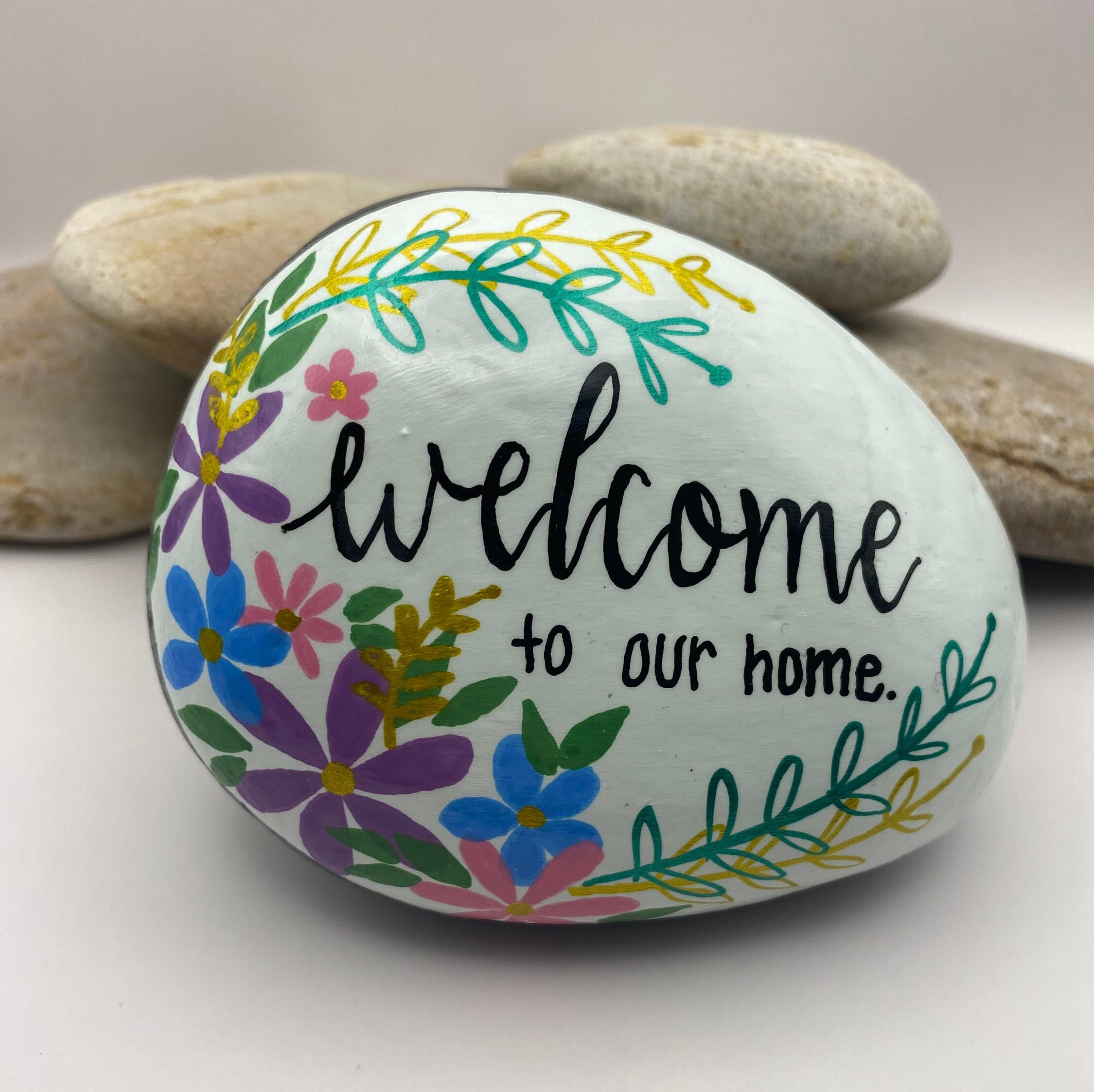 Welcome to Our Home Painted Rock, Welcome Rock, Address Rock, Welcome