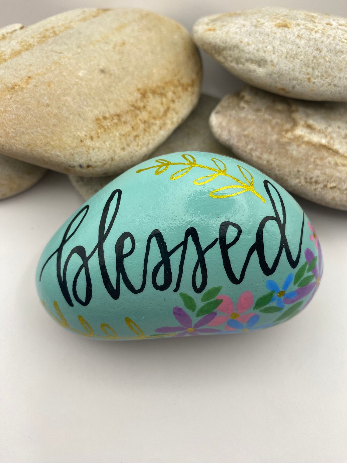 Religous Rocks Blessed Painted Rock, Blessed, Christian Rocks, Religious Rocks, Bible ...