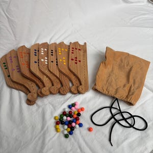 Handmade Pegs and Jokers 8-person Game set, upcycled,  jokers and pegs,