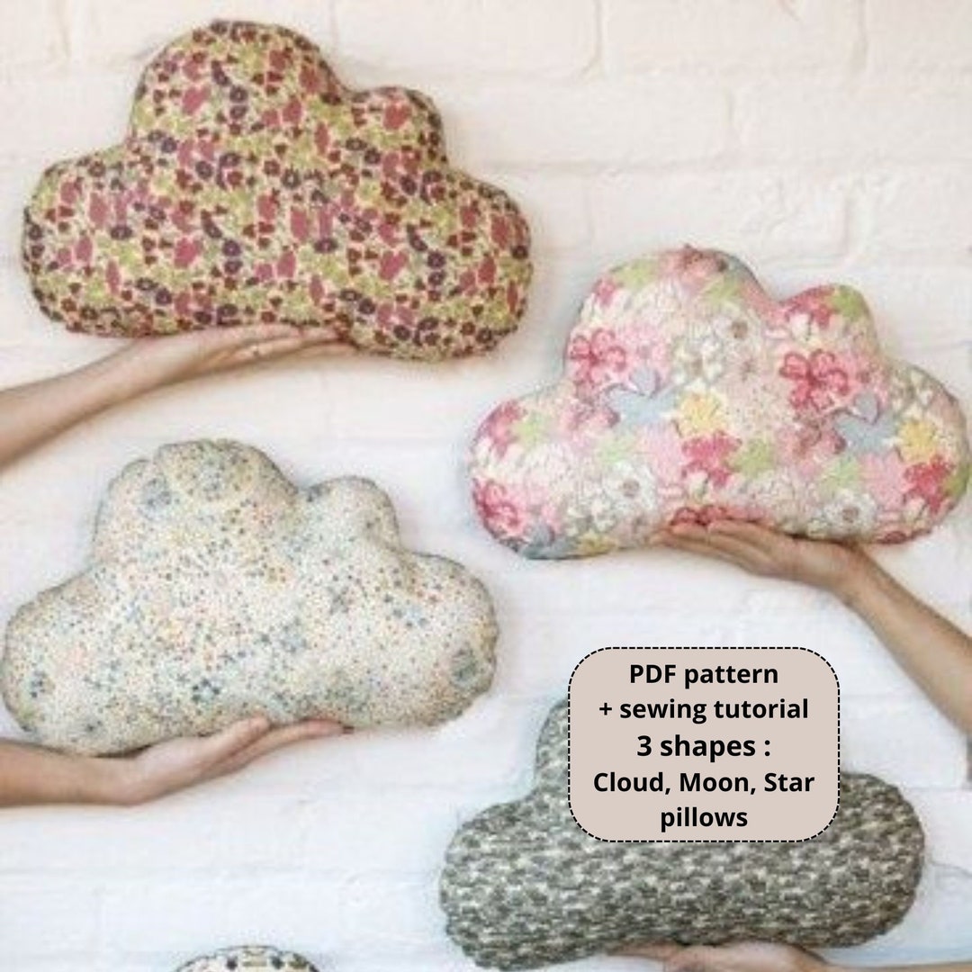 Cloud Pillow, Star Pillow and Moon Pillow Set DIY Sewing Pattern With ...