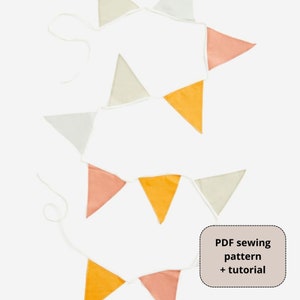 Kids Birthday Garland PDF Pattern & Tutorial, Instant download, Bunting Pattern, PDF Kids garland pattern, DIY kids birthday decor pattern