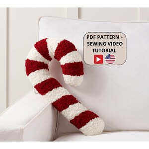 Candy Cane Shape Pillow Etsy