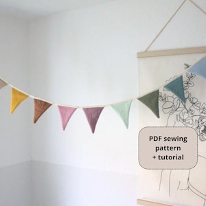 Kids Birthday Garland PDF Pattern & Tutorial, Instant download, Bunting Pattern, PDF Kids garland pattern, DIY kids birthday decor pattern