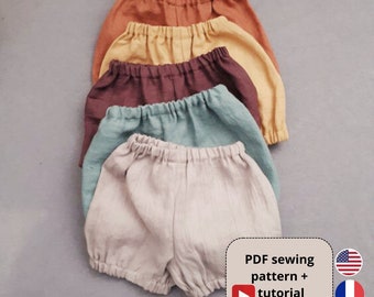 Baby Bloomers PDF Sewing Pattern with Video Tutorial , Instant download Baby Gifts from 6 month to 10 years