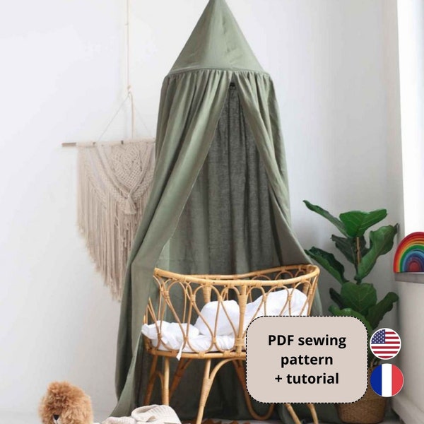 DIY Crib Canopy & Bed Canopy Sewing Pattern | PDF Instant Download Tutorial with Photo Instructions | Create Your Own Play Tent Canopy