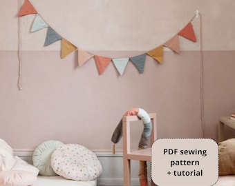 Birthday Garland PDF Bunting Sewing Pattern | Sew your own bunting | Beginner level | Instant download