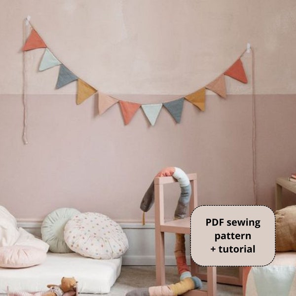 Birthday Garland PDF Bunting Sewing Pattern | Sew your own bunting | Beginner level | Instant download