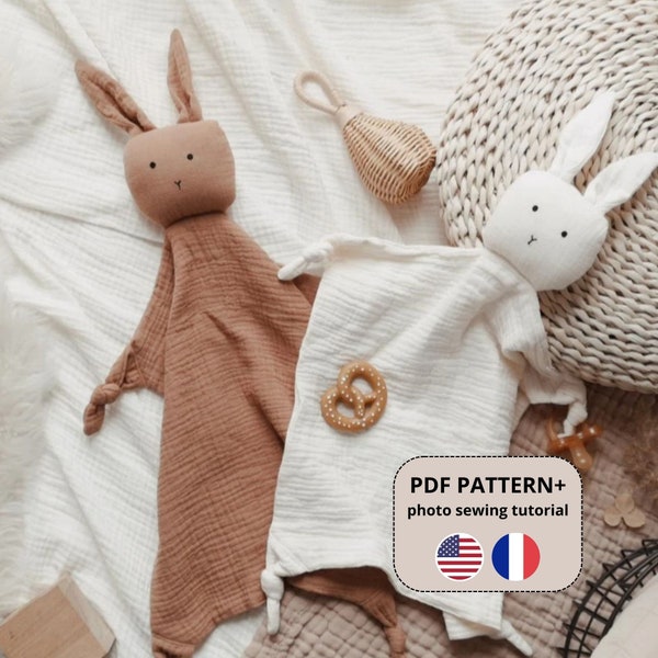 Bunny Lovey PDF pattern, Comfort Blanket Sewing Pattern, DIY baby comforter, PDF Pattern & Photo Tutorial, Instant download, Handmade gift