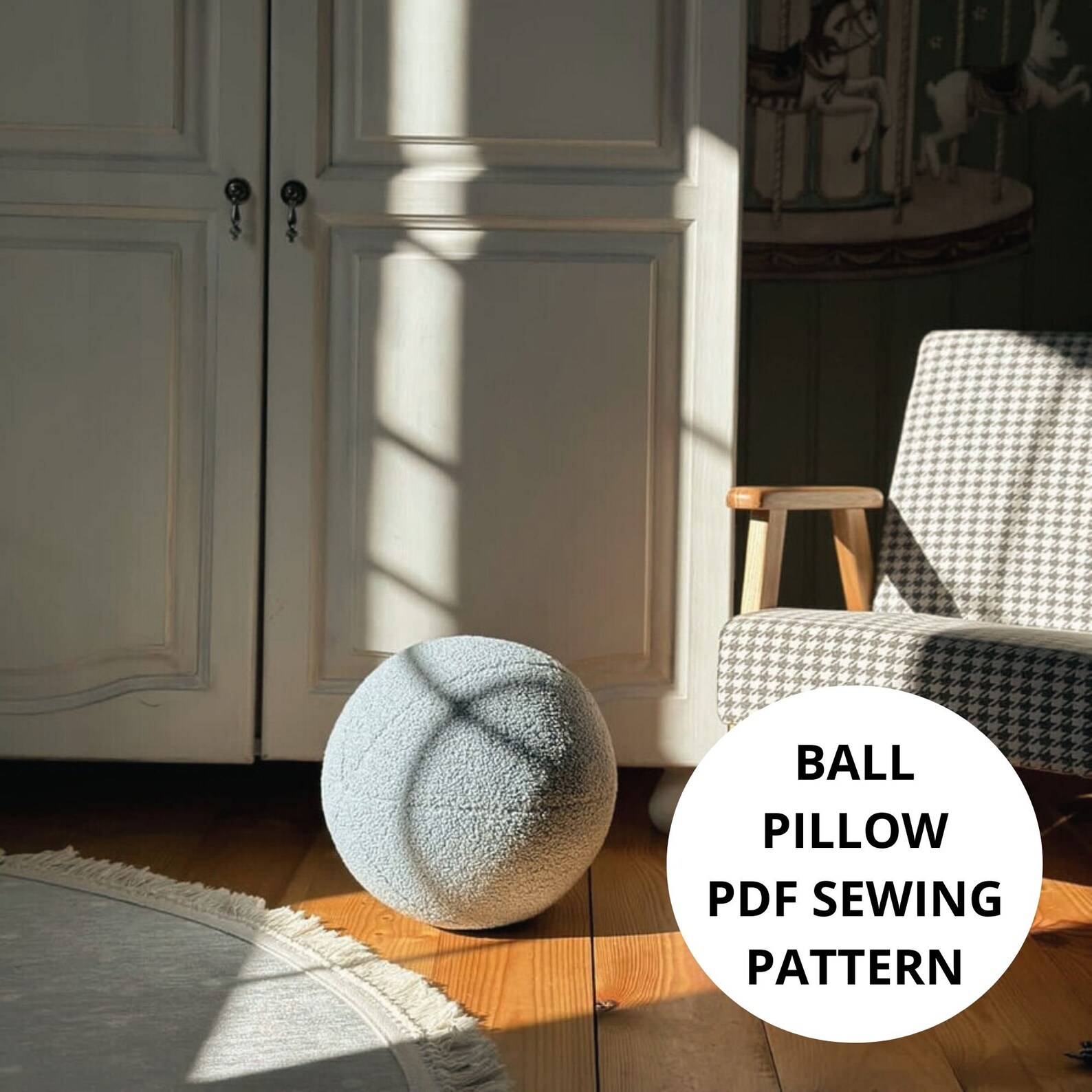 DIY Cozy Teddy Sphere Pillow Sewing Pattern Instant Download PDF for ...