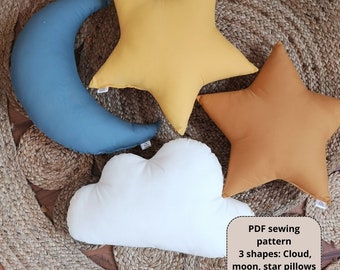 Cloud Pillow, Star Pillow and Moon Pillow Set - DIY Sewing Pattern with Instant Download and Sewing photo tutorial