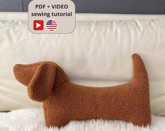 Dachshund | Dog Sewing Patterns, Animal Sewing Pattern, Fabric Toys Sausage Dog Sewing Pattern PDF Best Seller Weiner Dog Pillow