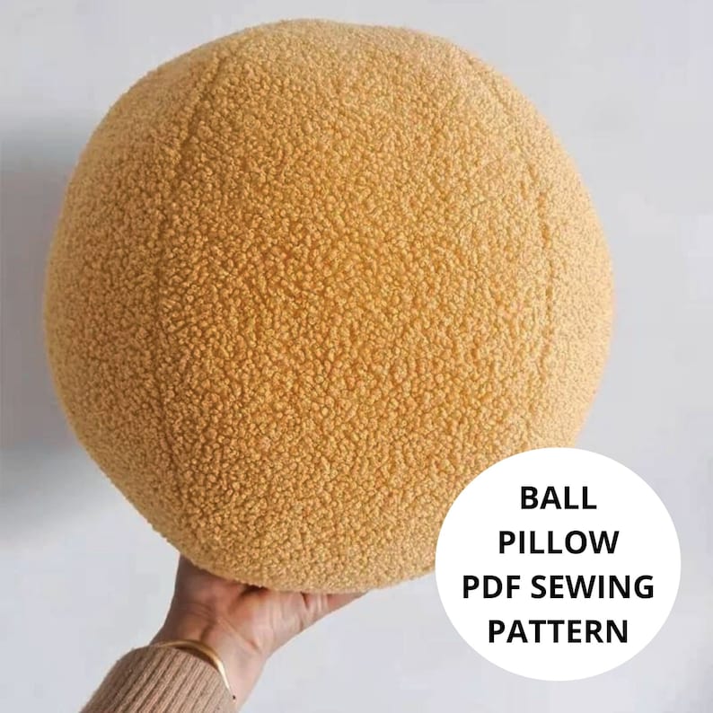 Teddy Boucle Ball Pillow Sewing Pattern Ball Cushion Pattern PDF