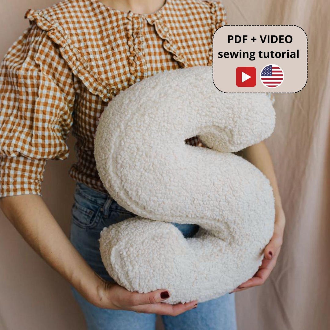Letter Pillow PDF Sewing Tutorial With Video, DIY Letter Cushion, PDF ...