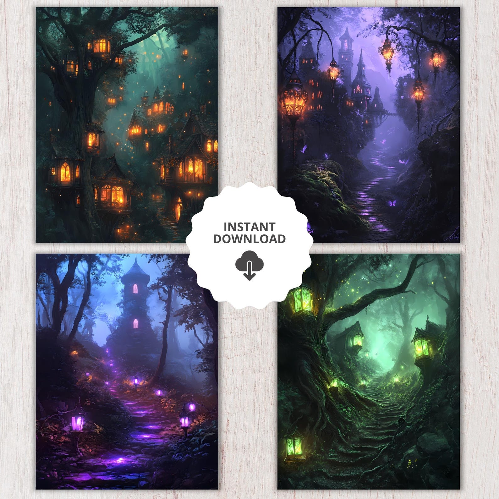 Enchanted Forest Junk Journal Digital Paper, 8 Digital Journal Pages ...