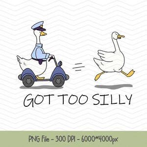 Ganso demasiado tonto PNG, clipart de ganso divertido, descarga digital de ganso de dibujos animados, arte animal tonto para sublimación, diseño imprimible