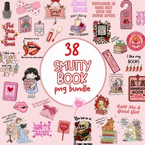 Smutty Book Bundle, Spicy Romance Book PNG, Dark Smut Sublimation Set, Bookish Sticker Pack, Dark Romance, Bookish Bundle, Reading Smut PNG