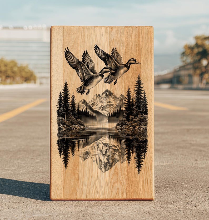 Flying Ducks Laser Engraving File | Waterfowl Mallard SVG | High ...