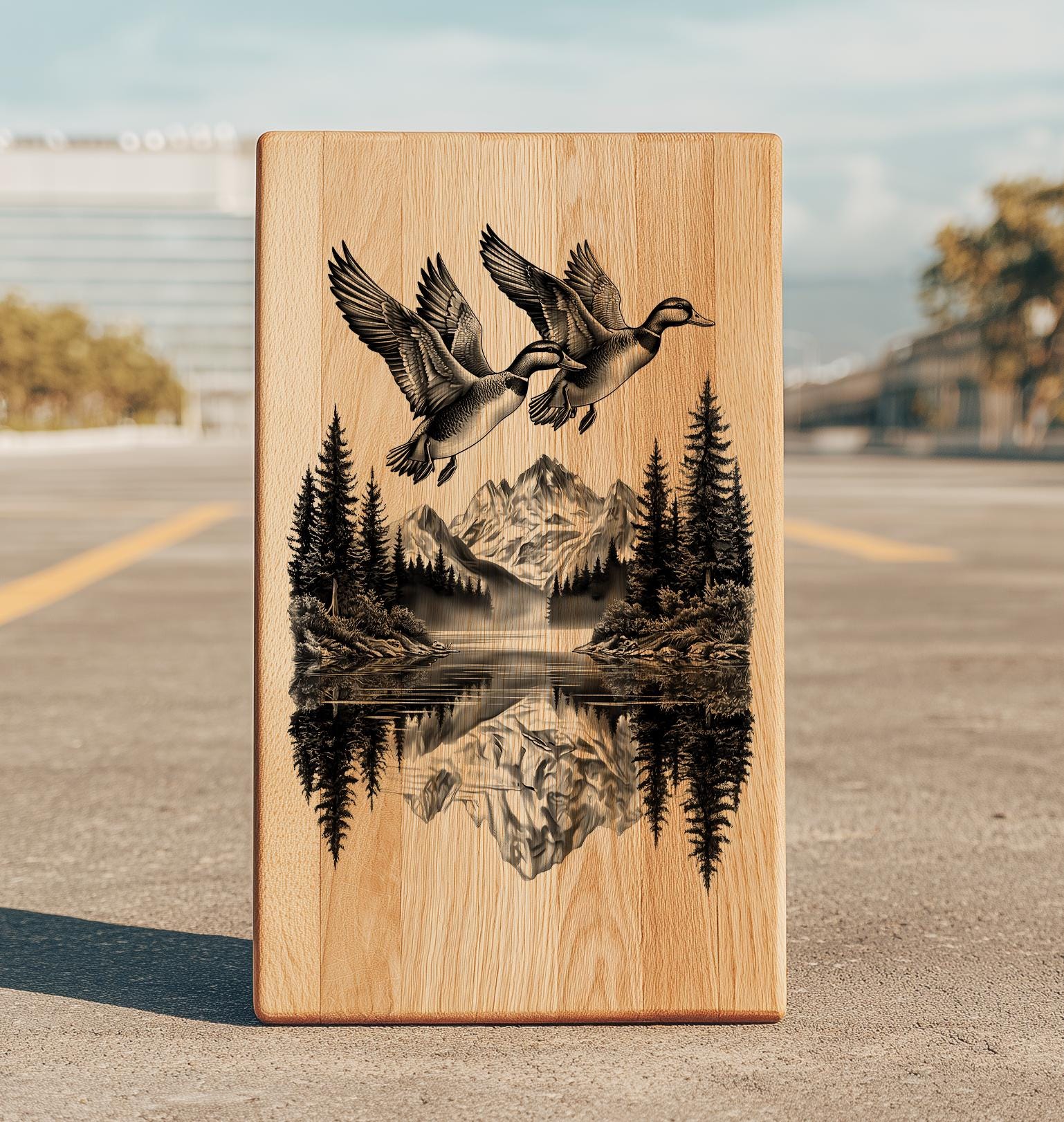 Flying Ducks Laser Engraving File | Waterfowl Mallard SVG | High ...