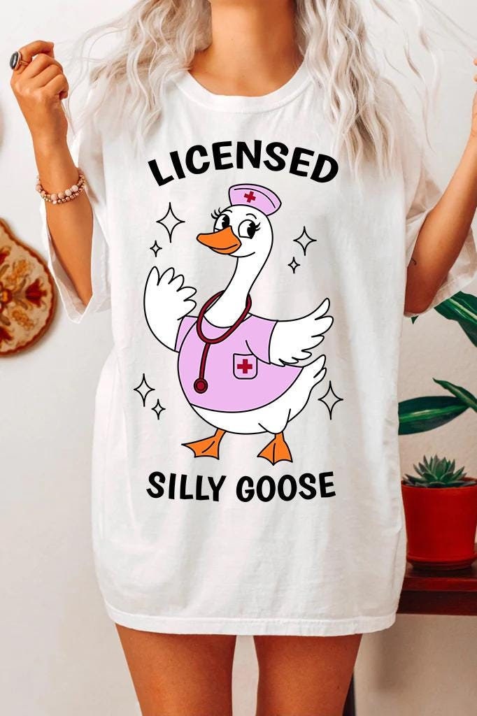 Licensed Silly Goose SVG Clipart, Nurse Goose With Nurse Hat, Digital ...
