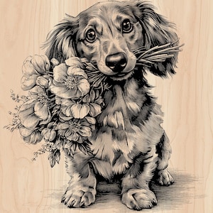 ダックスフンドのレーザー彫刻ファイル | ウィーナー犬 木製 PNG SVG — Glowforge LightBurn対応