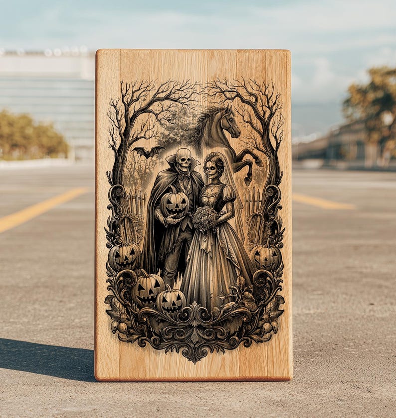 Skeleton Wedding SVG, PNG | Gothic Couple Laser Engraving File ...