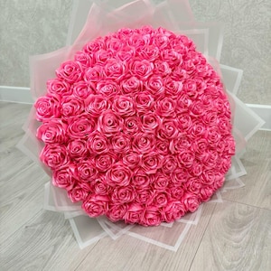 Handmade Luxury Satin Ribbon Rose Bouquet – Custom Gift Flowers