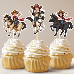Rodeo Cupcake Topper Foto personalizzata del viso Cowboy Cupcake Toppers Cowboy persona Pensionamento Wild West Primo Rodeo Decorazione del partito Il mio primo rodeo