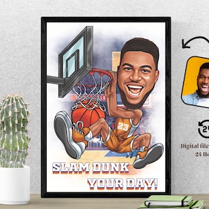 Benutzerdefinierte Basketball Spieler Cartoon Portrait Basketball Geschenk Basketball Karikatur Geschenk für Basketball Spieler