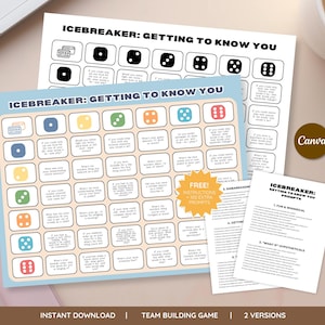 Team Building Icebreaker Game Office Party Games Template Office Games Virtual Office Party Games Work Team-Building Get To Know Canva