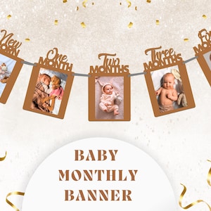 Bannière mensuelle pour bébé Bannière photo 1er anniversaire pour bébé de la naissance à 12 mois Guirlande d'événements mensuels
