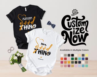 Hij die een vrouw vindt, vindt een goed ding Shirt vrouw gevonden shirt paar shirt man en vrouw shirt bijbelvers verjaardag shirt paar cadeau