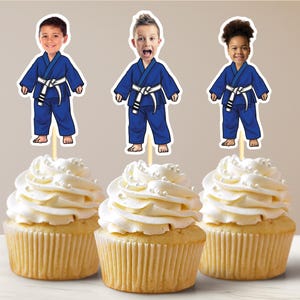 Jiujitsu Cupcake Toppers Karate Cupcake Toppers Taekwondo Cupcake Toppers Taekwondo Party Karate Party Decor