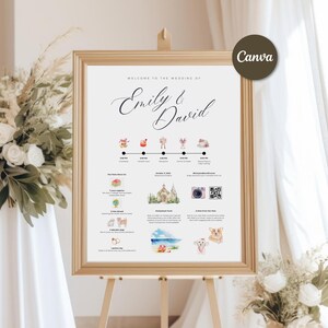 Wedding Infographic Template Wedding Timeline Wedding Program Wedding Poster Sign Modern Wedding Signage Welcome To Our Wedding Canva